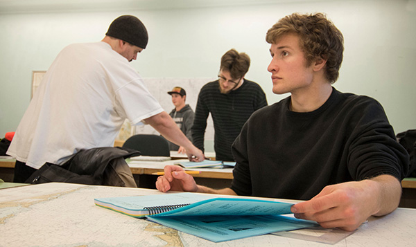 Maritime student in class
